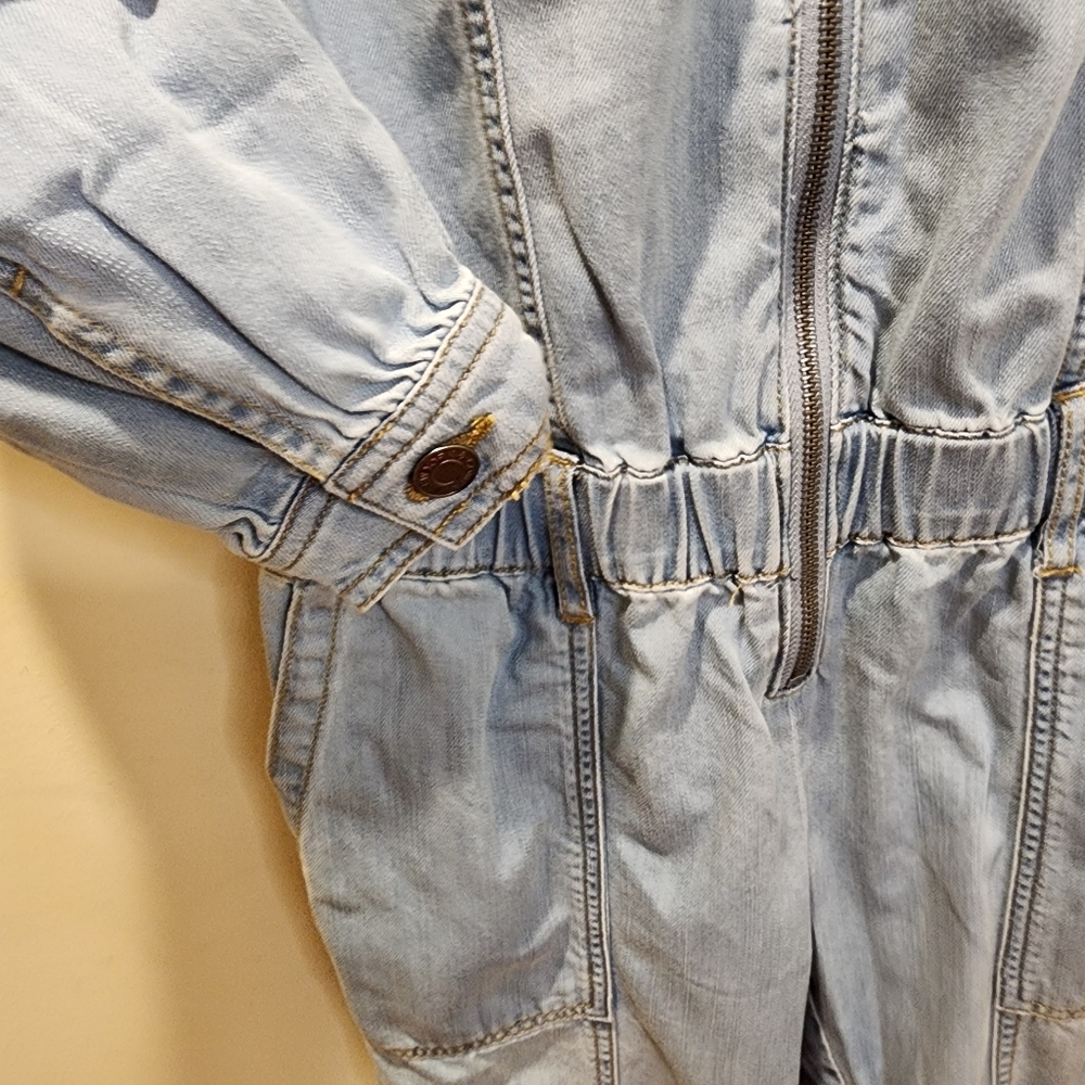 GABRIELLE UNION By New York & Co. Light Blue Denim Jumpsuit XS - Picture 9 of 12